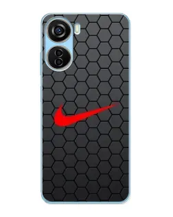 Чехол для ZTE V40 Design с картинкой «Nike — карбоновая сетка»