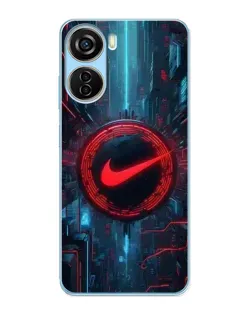Чехол для ZTE V40 Design с картинкой «Техногенный стиль Nike»