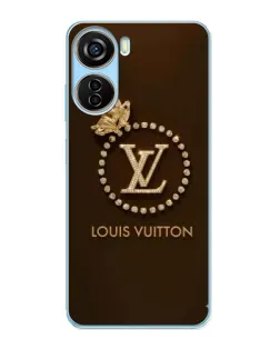 Чехол для ZTE V40 Design с картинкой «LV — золотая печать»
