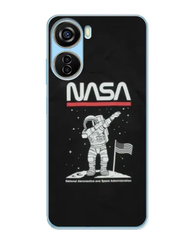 Чехол для ZTE V40 Design с картинкой «NASA — шагаем по Луне»