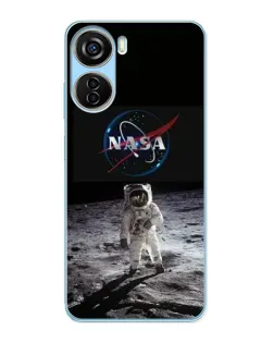 Чехол для ZTE V40 Design с картинкой «Астронавт на Луне»