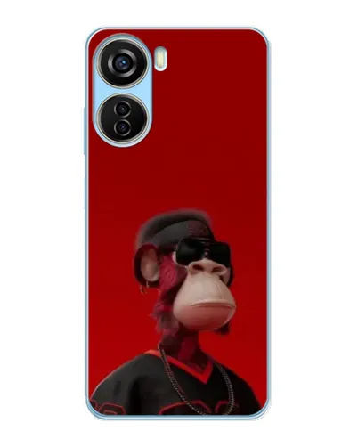 Чехол для ZTE V40 Design с картинкой «Bored Ape в красном»