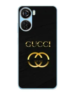 Чехол для ZTE V40 Design с картинкой «Золотой логотип Gucci»