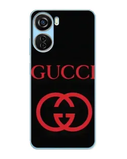 Чехол для ZTE V40 Design с картинкой «Gucci — красный логотип»