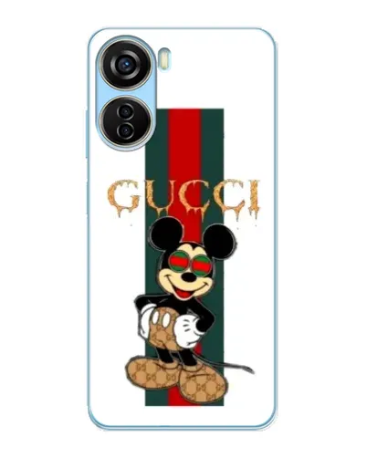Чехол для ZTE V40 Design с картинкой «Микки Маус Gucci — полосы»