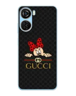 Чехол для ZTE V40 Design с картинкой «Минни Маус Gucci — черный»
