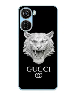 Чехол для ZTE V40 Design с картинкой «Gucci — серебряный лев»