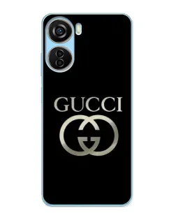 Чехол для ZTE V40 Design с картинкой «Gucci — золото на черном»