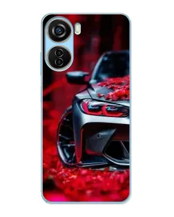 Чохол для ZTE V40 Design з картинкою «Спортивна BMW та квіти»