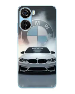 Чехол для ZTE V40 Design с картинкой «BMW в белом дыму»