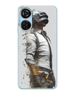 Чехол для ZTE V40 Design с картинкой «PUBG — боец в пыли»