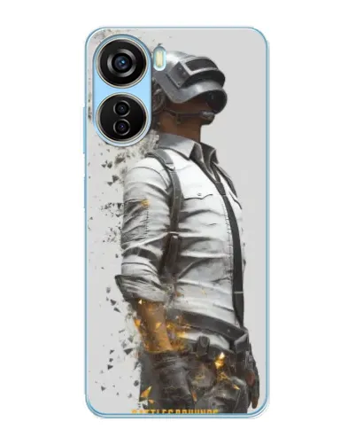 Чехол для ZTE V40 Design с картинкой «PUBG — боец в пыли»