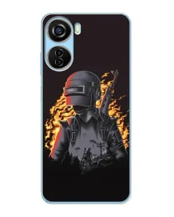 Чехол для ZTE V40 Design с картинкой «PUBG — огненный силуэт»