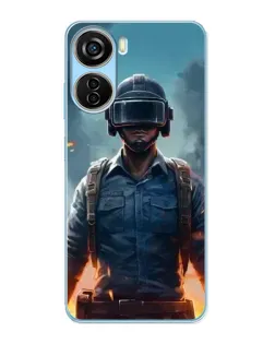 Чехол для ZTE V40 Design с картинкой «PUBG — реалистичный герой»