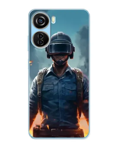 Чехол для ZTE V40 Design с картинкой «PUBG — реалистичный герой»