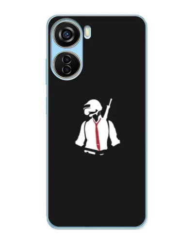 Чехол для ZTE V40 Design с картинкой «PUBG — силуэт воина»