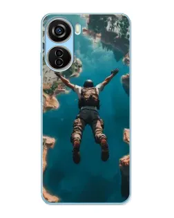 Чехол для ZTE V40 Design с картинкой «PUBG — свободное падение»