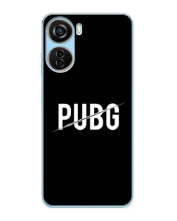 Чехол для ZTE V40 Design с картинкой «PUBG — белый логотип»