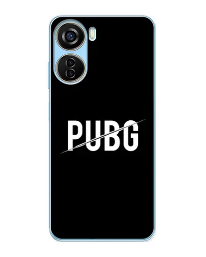 Чехол для ZTE V40 Design с картинкой «PUBG — белый логотип»