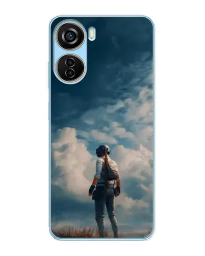 Чехол для ZTE V40 Design с картинкой «Герой PUBG на скале»