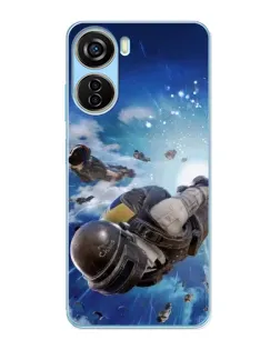 Чехол для ZTE V40 Design с картинкой «Десант PUBG — прыжок»