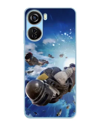 Чехол для ZTE V40 Design с картинкой «Десант PUBG — прыжок»