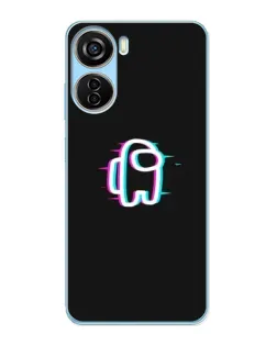 Чехол для ZTE V40 Design с картинкой «Among Us неон»
