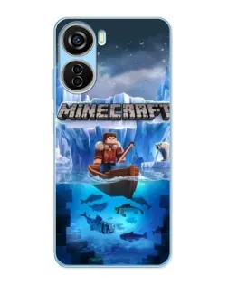 Чехол для ZTE V40 Design с картинкой «Minecraft ледяной мир»