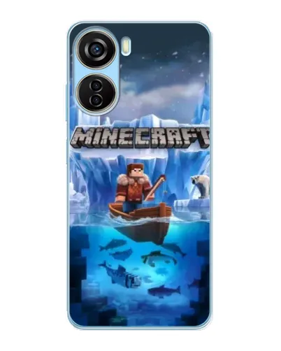 Чехол для ZTE V40 Design с картинкой «Minecraft ледяной мир»
