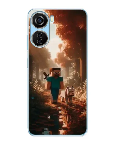Чехол для ZTE V40 Design с картинкой «Стив в лесу»
