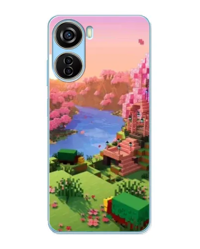 Чехол для ZTE V40 Design с картинкой «Розовое дерево Minecraft»