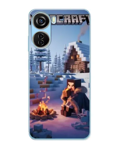 Чехол для ZTE V40 Design с картинкой «Зимний Minecraft»