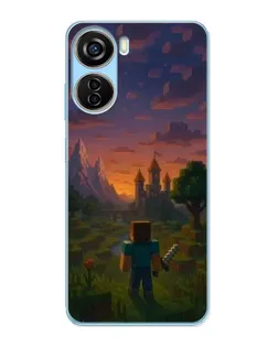 Чехол для ZTE V40 Design с картинкой «Стив у башни»
