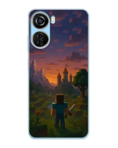 Чехол для ZTE V40 Design с картинкой «Стив у башни»