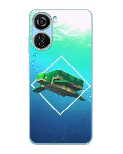 Чехол для ZTE V40 Design с картинкой «Черепаха Minecraft»