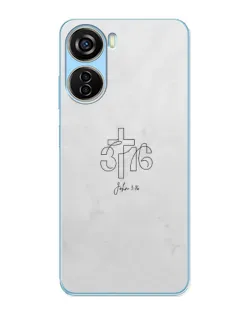 Чехол для ZTE V40 Design с картинкой «Иоанна 3:16 Крест»