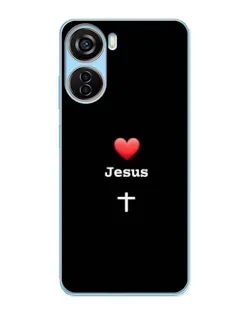 Чехол для ZTE V40 Design с картинкой «Сердце - Jesus»