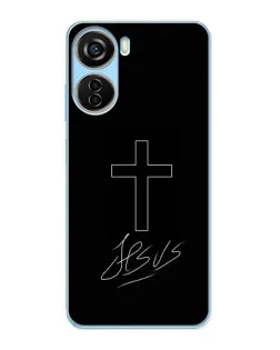 Чехол для ZTE V40 Design с картинкой «Графический крест Jesus»
