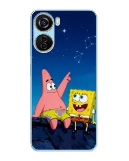 Чохол для ZTE V40 Design з картинкою «Губка Боб та Патрік вночі»