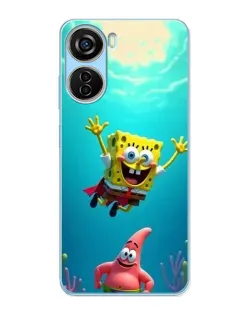 Чохол для ZTE V40 Design з картинкою «Спанч Боб під водою»
