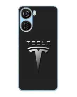 Чохол для ZTE V40 Design з картинкою «Сталевий логотип Tesla»