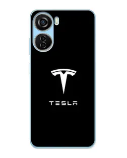 Чохол для ZTE V40 Design з картинкою «Tesla White Logo»