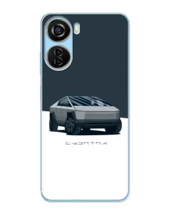 Чохол для ZTE V40 Design з картинкою «Сріблястий Cybertruck Tesla»