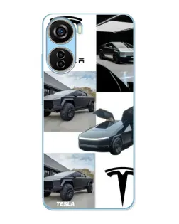Чохол для ZTE V40 Design з картинкою «Колаж Cybertruck Tesla»