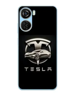 Чохол для ZTE V40 Design з картинкою «Tesla — срібне авто»