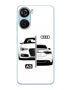 Чехол для ZTE V40 Design с картинкой «Audi — контрастный дизайн»