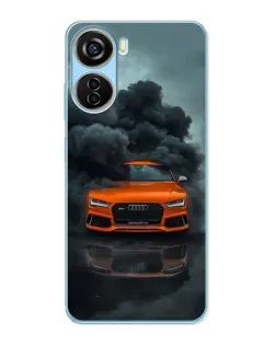 Чехол для ZTE V40 Design с картинкой «Audi в облаках дыма»