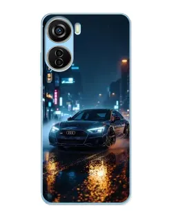 Чехол для ZTE V40 Design с картинкой «Ночной город и Audi»