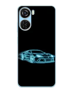 Чохол для ZTE V40 Design з картинкою «Неоновий контур Lamborghini»