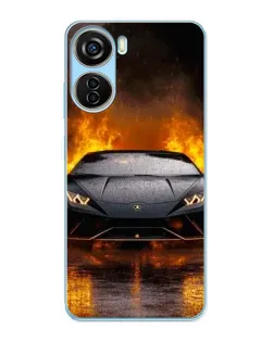 Чохол для ZTE V40 Design з картинкою «Lamborghini у вогні»